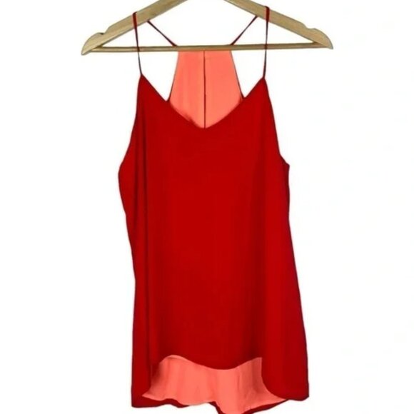 🎄 NWOT 🛍️ Express Barcelona Red & Coral Reversible Cami Tank Top XS - Picture 1 of 4